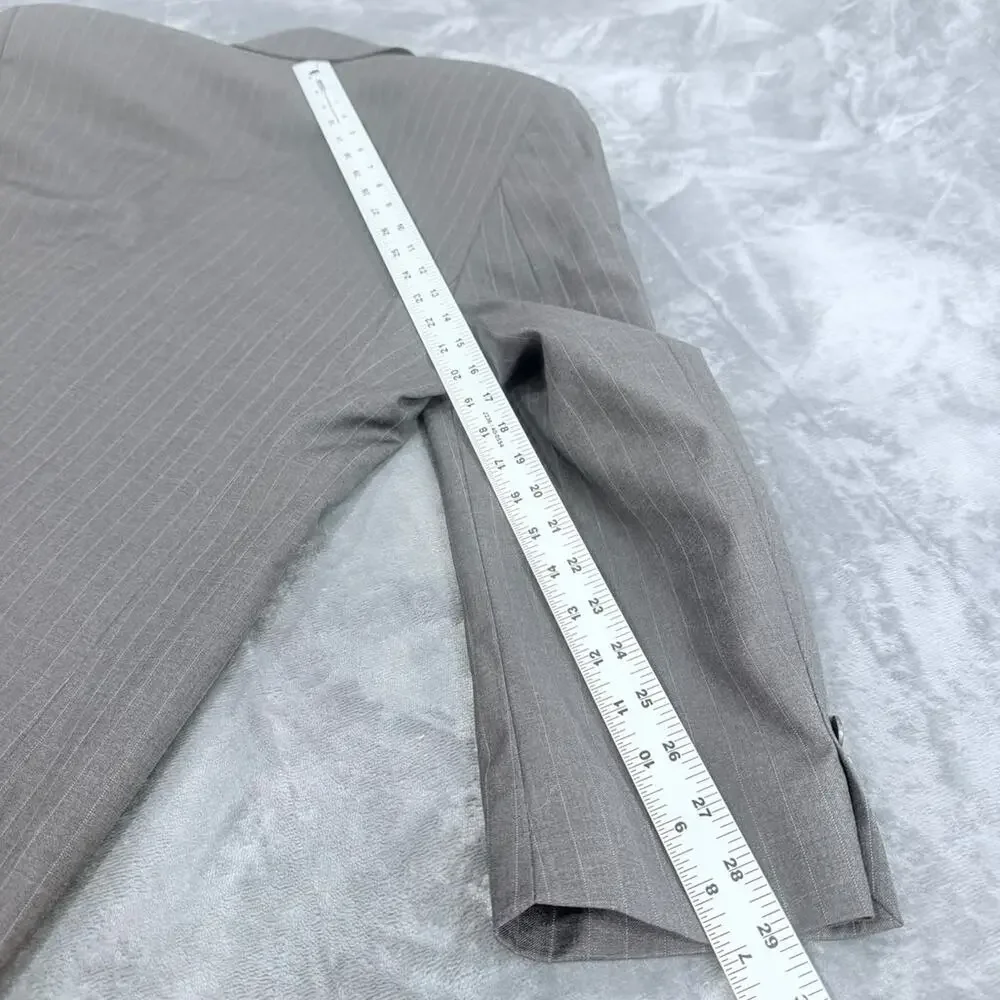 Vtg Lauren Ralph Lauren Pure Wool Blazer Sz 38s Gray Pin Strip Made In Canada